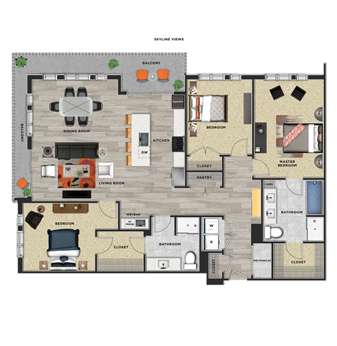 C1 Floor Plan at 675 N. Highland, Georgia, 30306